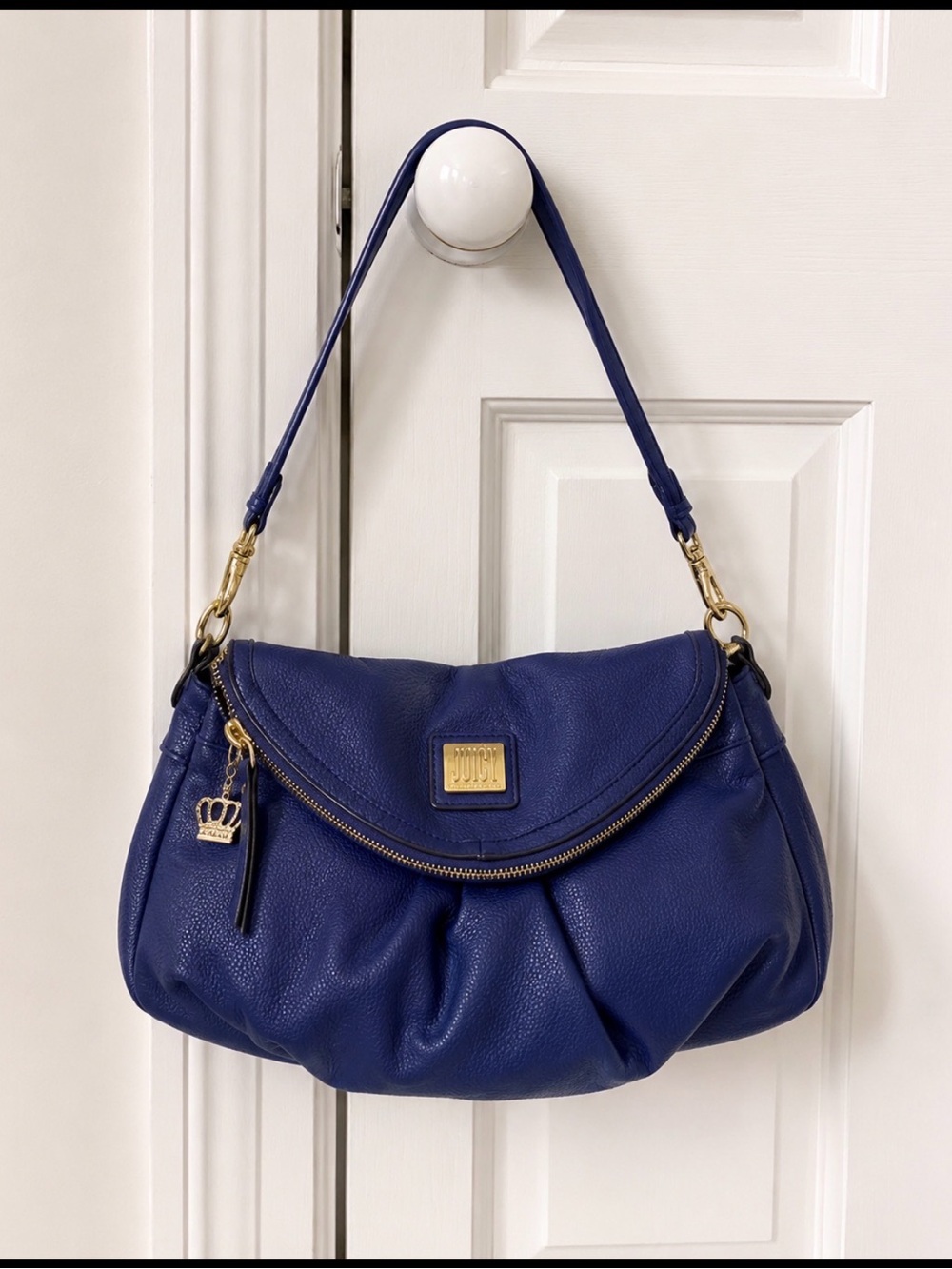 Juicy Couture tunnel flap crossbody bag ocean deep blue